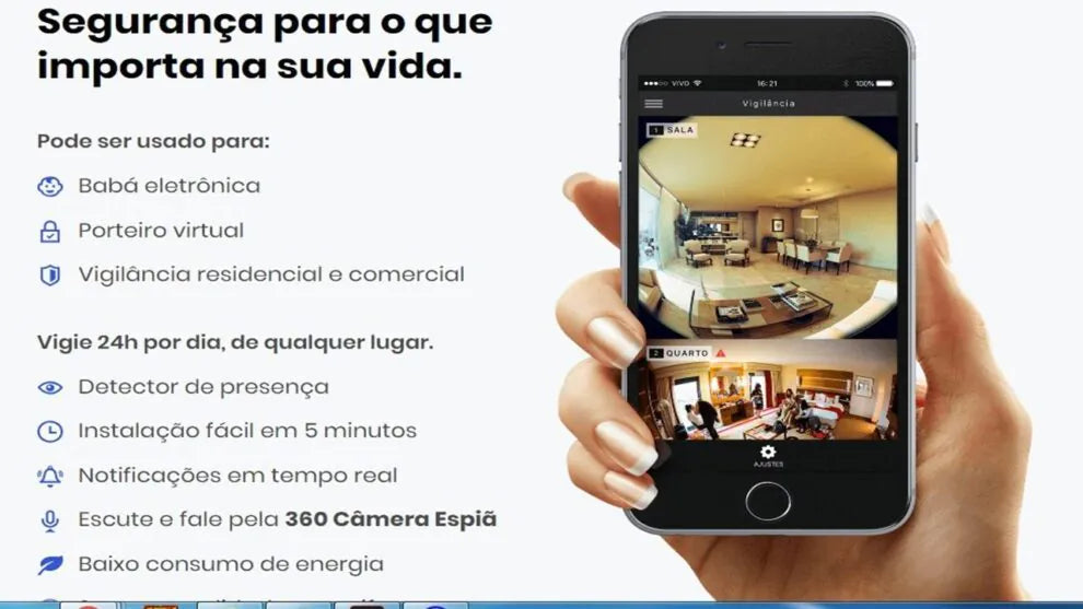 Lâmpada LED com câmera embutida 1080p Espiã Panorâmica Wi-Fi – SpyLED360™