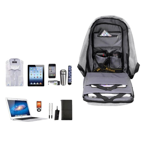 Mochila Antifurto Impermeável com Conector USB