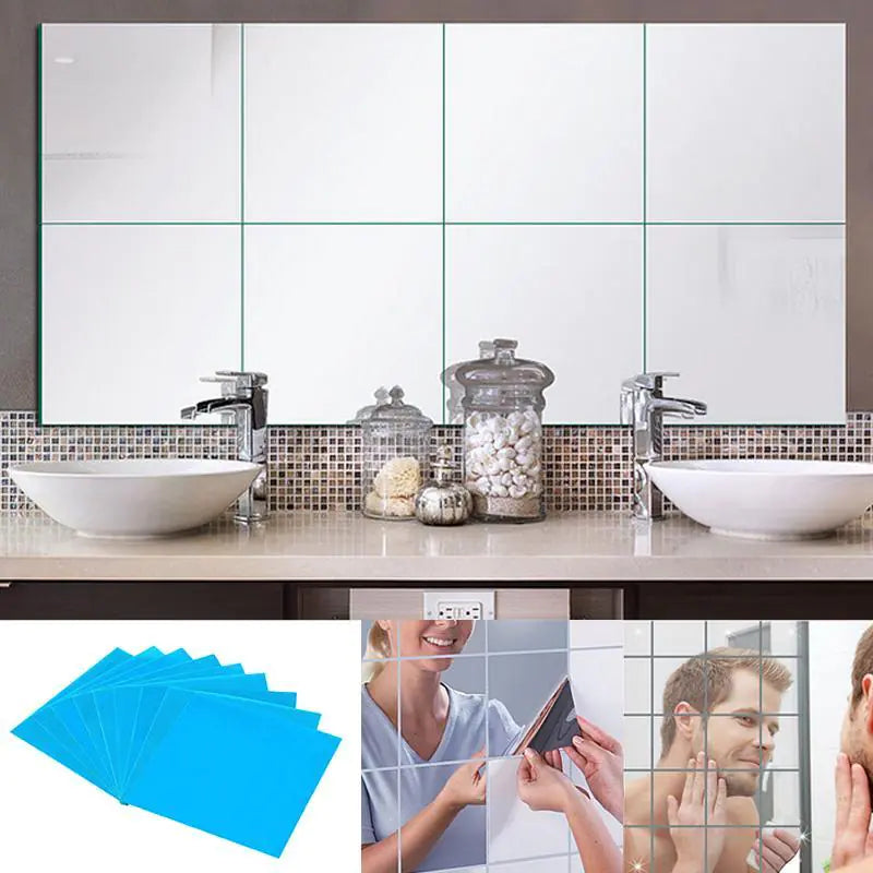 Espelho para Parede Mágico – Peças Auto Adesivas Para Parede, Banheiro, Cozinha e Sala