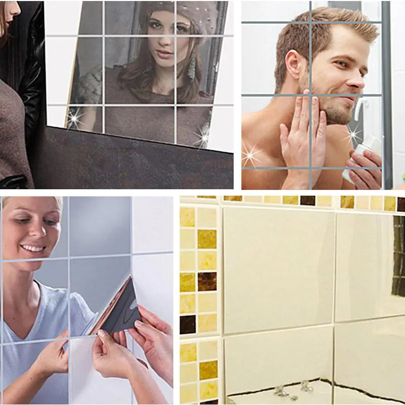 Espelho para Parede Mágico – Peças Auto Adesivas Para Parede, Banheiro, Cozinha e Sala